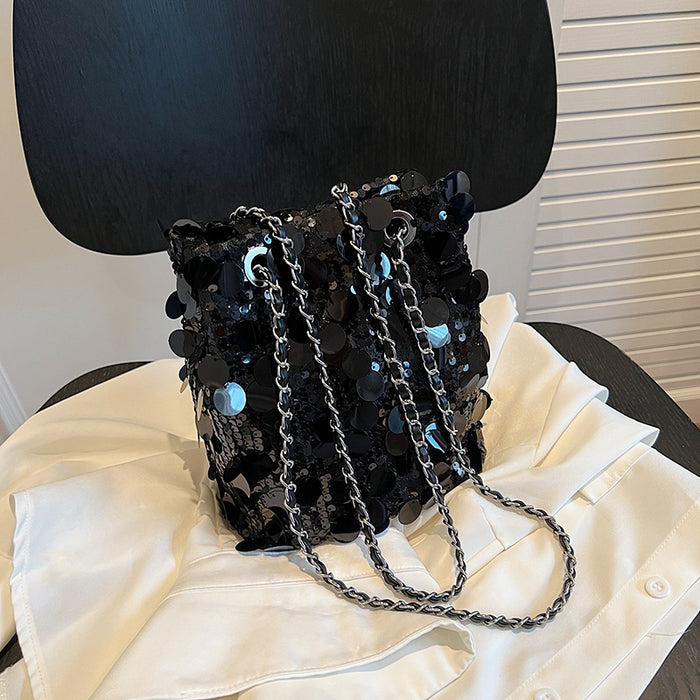 Wholesale Fashion Sequin Bucket Bag Chain Bag Shoulder Bag JDC-SD-TY018