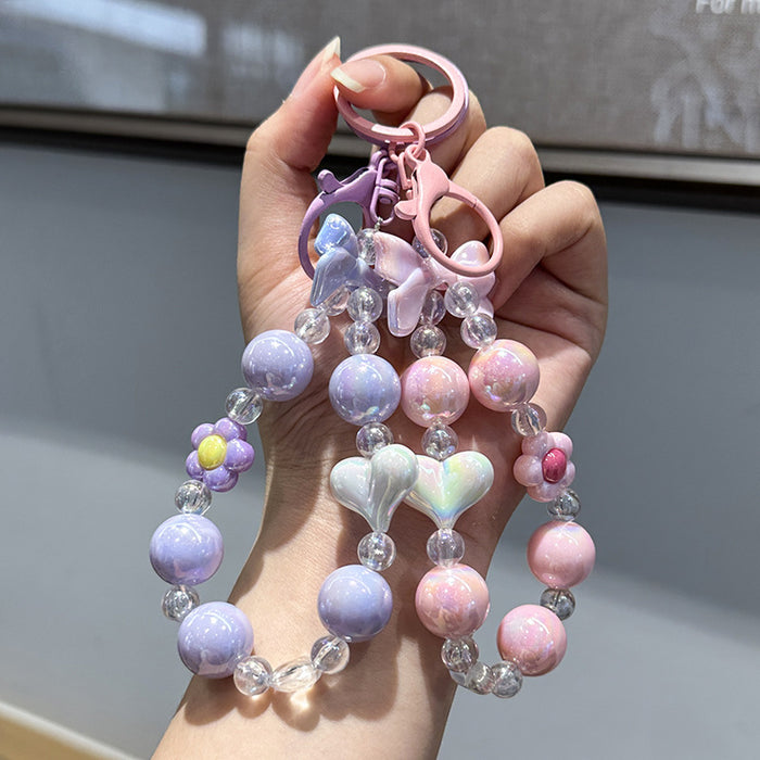 Wholesale Keychain Butterfly Knot Bead Car Keychain Love