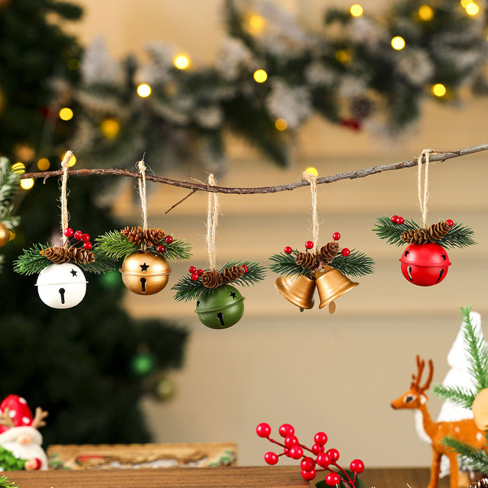 Wholesale Christmas Bell Door Hanging Bell Red Cone Pine Cone Wind Bell Christmas Tree Pendant Christmas Decorations