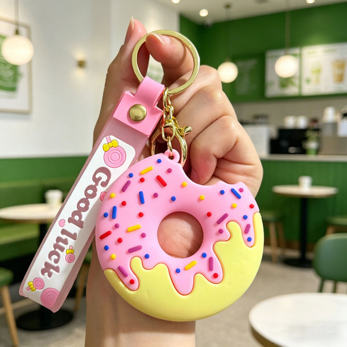 Wholesale Silicone PVC Cute Ice Cream Donut Keychain Pendant Bag Charm