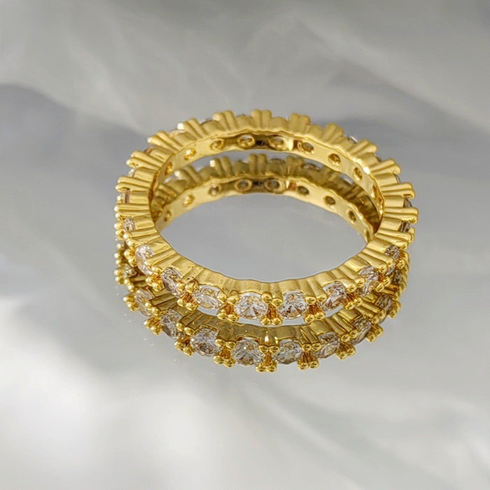 Wholesale Super sparkling full diamond ring, women's light luxury high-end feel, tail ring, women's niche design ring, ring