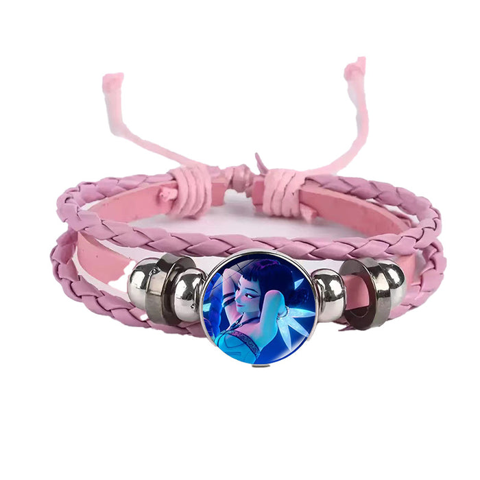 Wholesale KPOP Couple leather braided black bracelet