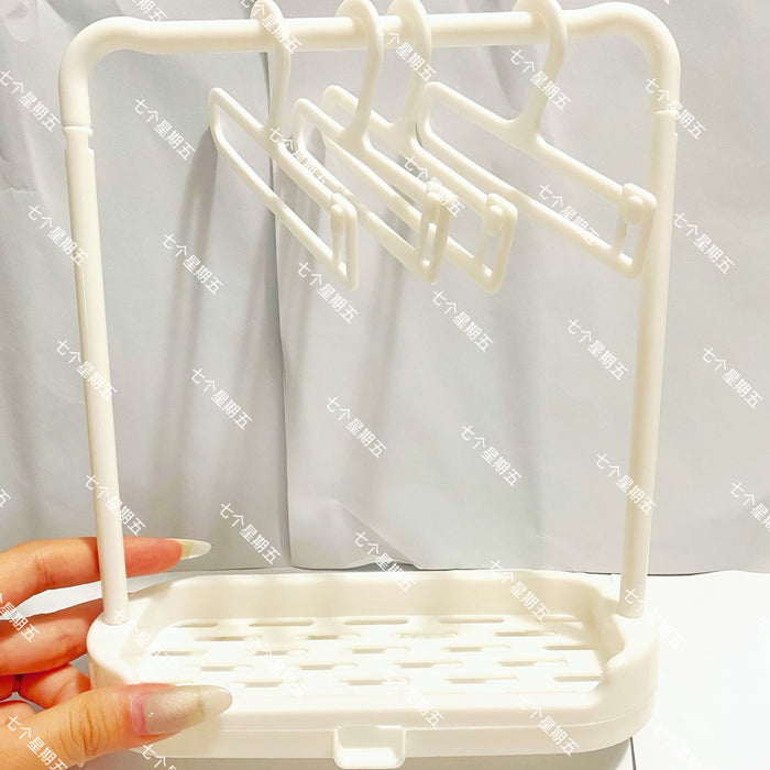 Wholesale Cotton Doll Clothes Hanger Mini Pantyhose Clothes Support Hanger Drying Rack Double-Layer Storage Rack