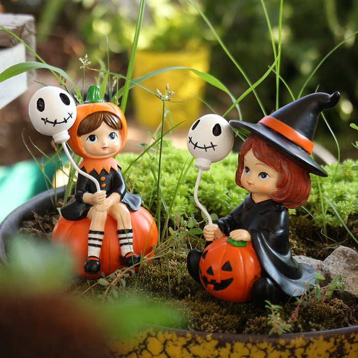 Wholesale American Country Resin Skull & Witch Set Home Decor