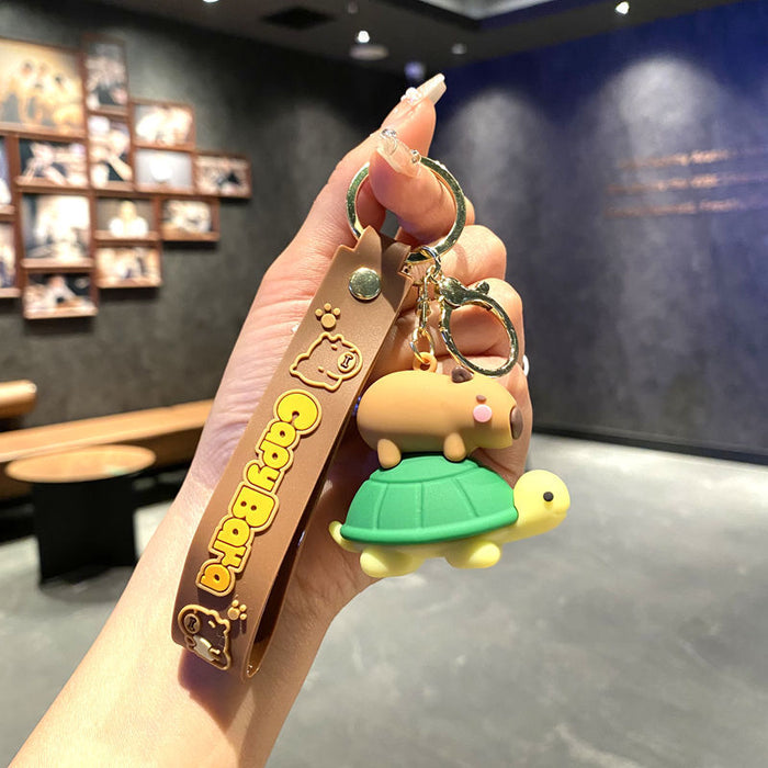 Wholesale Stylish Cartoon Capybara Keychain Car Key Accessory PVC Resale Gift MOQ≥2