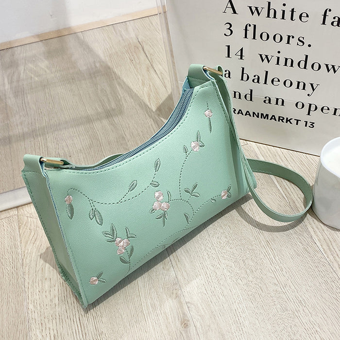 Wholesale Embroidered underarm bag ladies handbag ladies shoulder bag fashion simple underarm bag