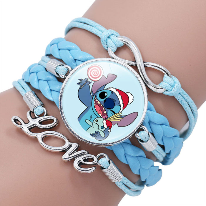 Wholesale Cartoon Braided Multi-layer Gemstone Cowhide Bracelet JDC-BT-NH021