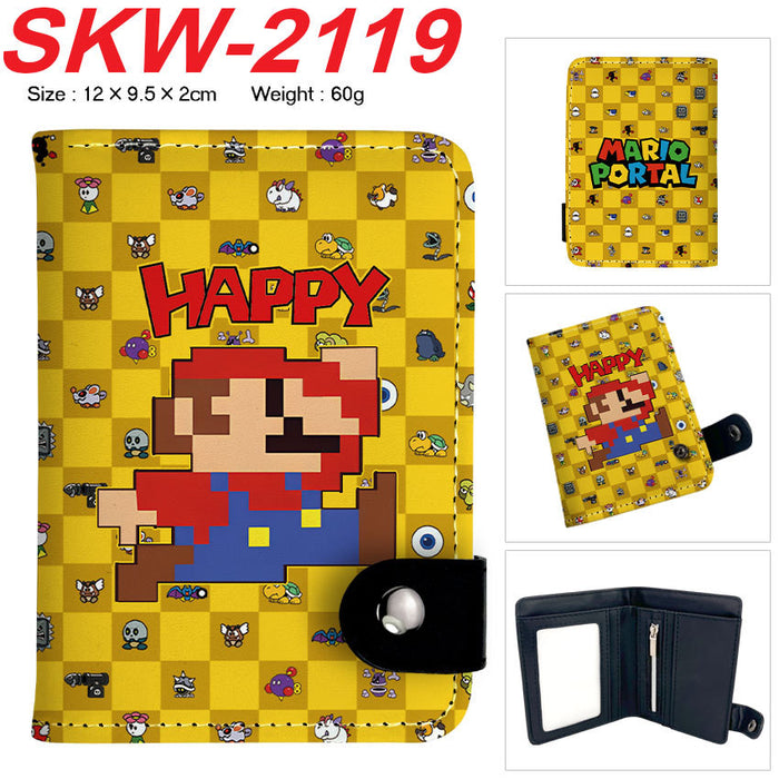 Wholesale Plumber Vertical Snap Wallet Anime Cartoon Two Layer Coin Purse PU Street Trend Accessory Casual Gift For Game Fans