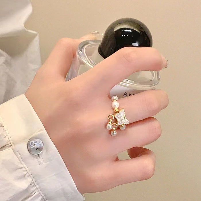 Wholesale Green butterfly open ring niche versatile ring