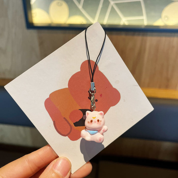 Wholesale New Cartoon Cute Kitten Phone Chain Keychain Student Girl Bag Pendant