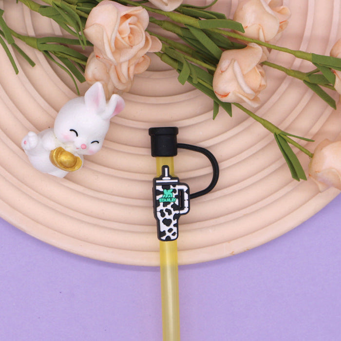 Wholesale 8MM Cute Doll Silicone Straw Cap JDC-SCR-MeiTeEr001