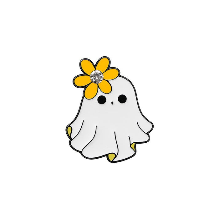 Wholesale Alloy Brooch With Baking Paint Rhinestone Dark Series Ghost Pumpkin Demon Cartoon Design Trendy Gift