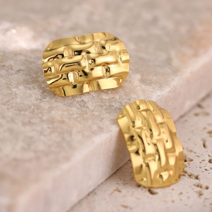 Wholesale Stainless Steel Geometric Oil-pressure Earrings