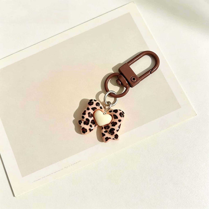 Wholesale Resin Cartoon Cat Keychain Bag Charm Cute Leopard Print Pendant For Girls Purse Backpack And Keys