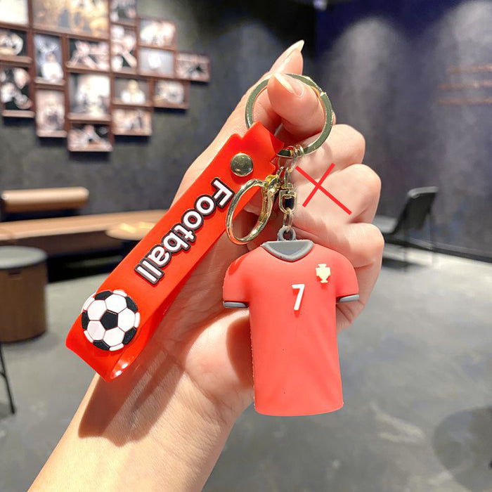 Wholesale Football jersey keychain,  cartoon doll,  school bag pendant,  car keychain