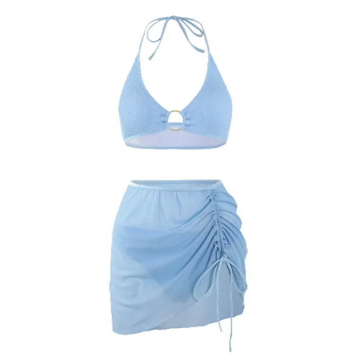 Wholesale Bikini three piece swimsuit drawstring