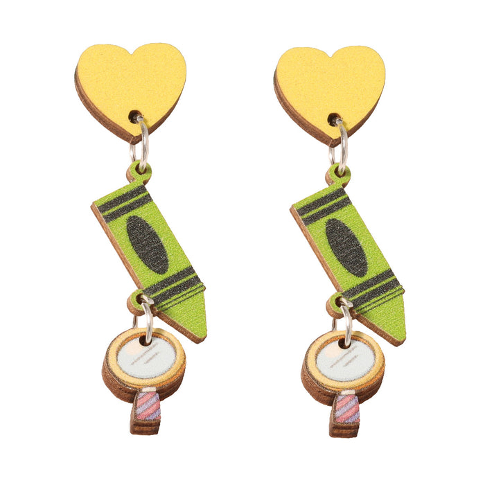 Wholesale handmade new wooden earrings cross-border personality sweet earrings