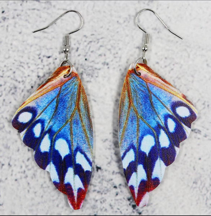 Wholesale Acrylic Butterfly Wing Earrings Colorful Cartoon Design Fashion Jewelry Accessory