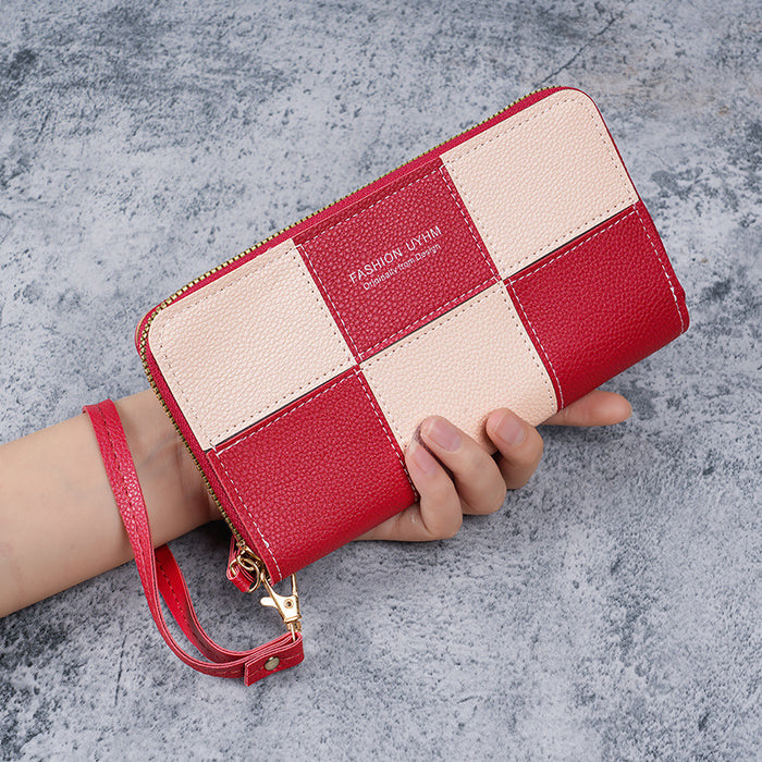 Wholesale Geometric Pattern PU Long Wallet with Phone Pocket - Trendy Fashion Accessory