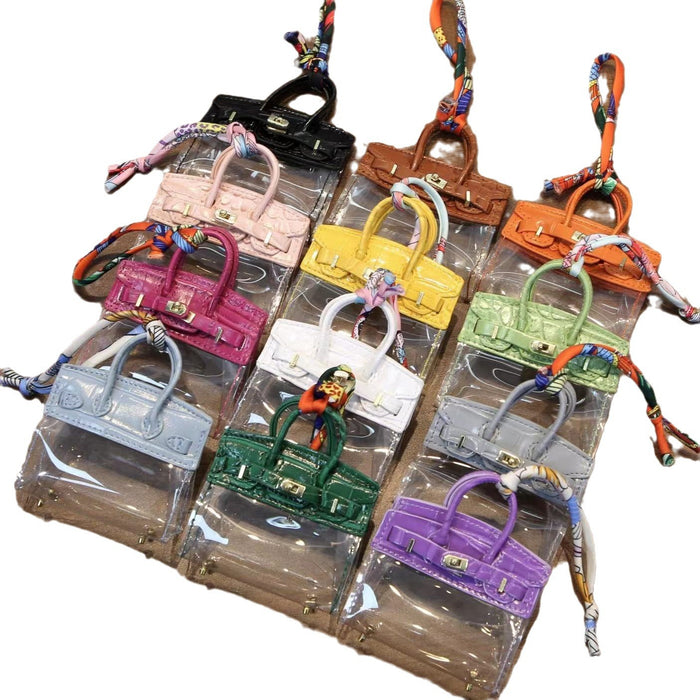 Wholesale Microfiber Leather Mini Handbag Transparent Keychain JDC-KC-BaiCheng002