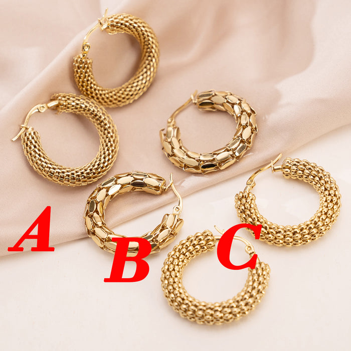 Wholesale Stainless Steel Hoop Hollow Earrings JDC-ES-ChunLing003