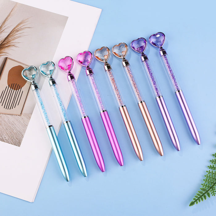 Wholesale Imitation Metal Rod Diamond Heart Ballpoint Pen