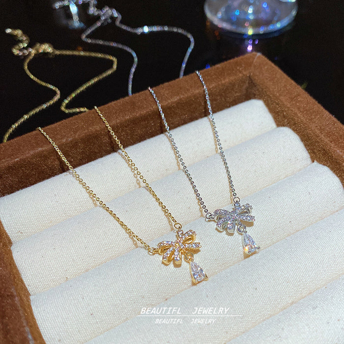 Wholesale Full Diamond Bow Necklace for Women choker necklace