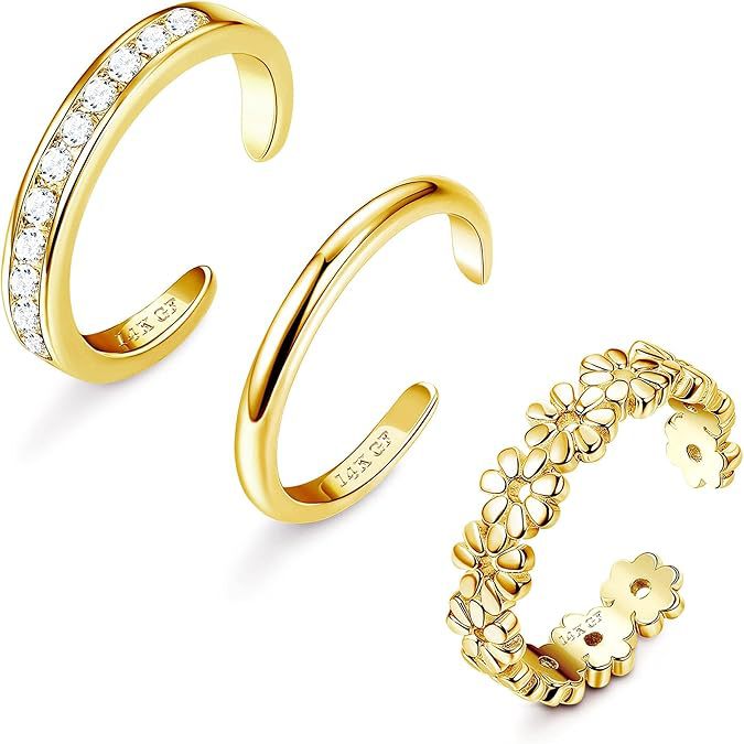 Wholesale Copper plated foot decoration toe ring with adjustable floral cubic zirconia exquisite and fashionable toe ring