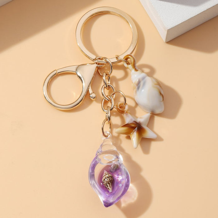 Wholesale Luminous Conch Acrylic Keychain JDC-KC-RongRui054