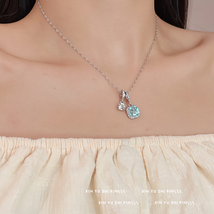 Wholesale Zircon necklace, light luxury and fashionable commuting necklace, collarbone chain pendant, necklace