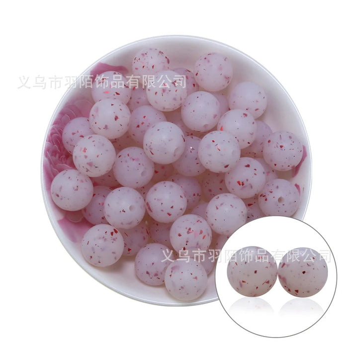 Wholesale 50pcs Platinum Glitter Silicone Beads JDC-BDS-HongZhou017