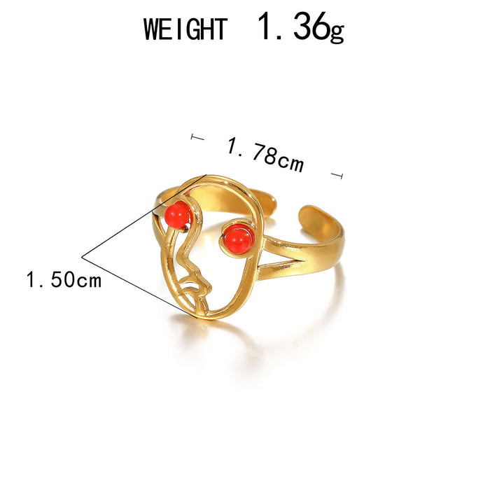 Wholesale Stainless Steel Gold Enamel Accented Rings