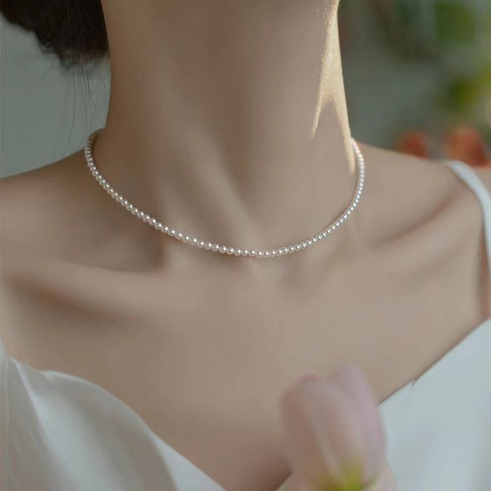 Wholesale Thin pearl necklace millet clavicle chain