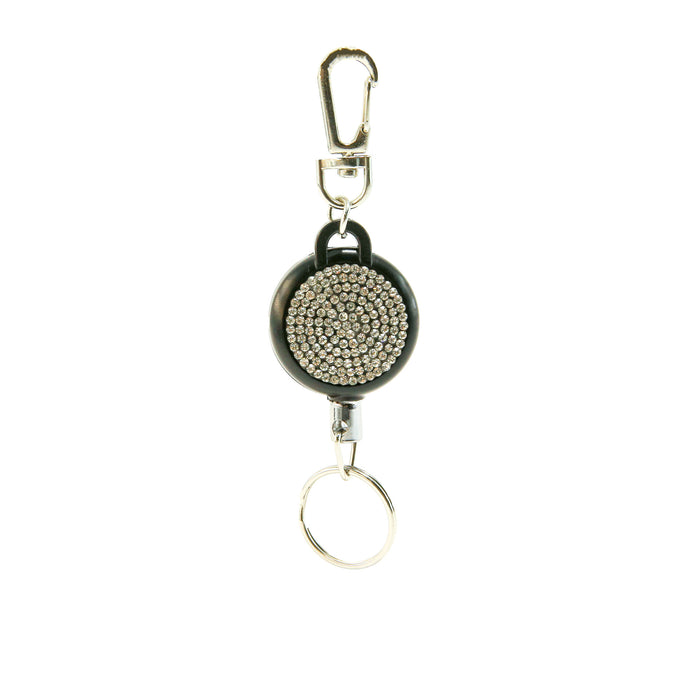 Wholesale Rhinestone Retractable Keychain Steel Wire Rope Women Bag Charm Anti Lost Fashion Accessory