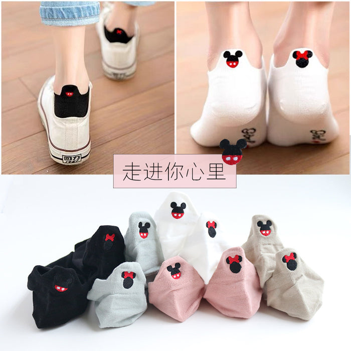 Wholesale Ship socks, short socks, shallow cut, thin design, embroidered heel