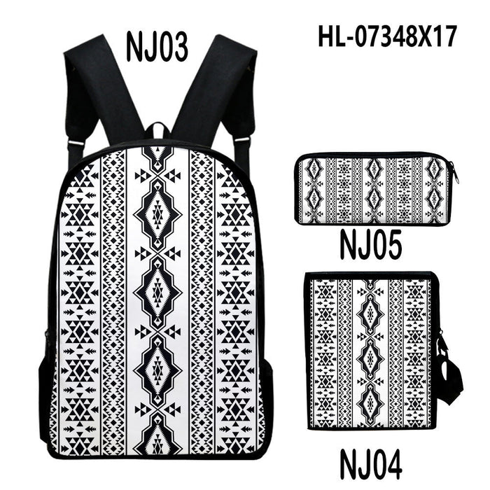 Wholesale Aztec Backpack + Shoulder Bag + Pencil Case Three-piece Set JDC-BP-JieNi002