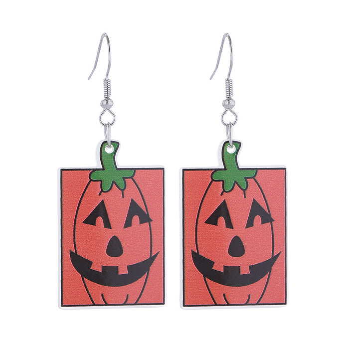 Wholesale Acrylic Pumpkin Head Luminous Earrings  Funny Horror  Earrings