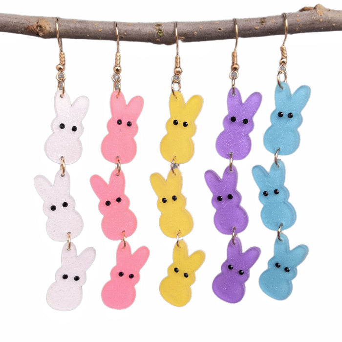 Wholesale  Acrylic Easter  Color Cartoon Rabbit  Earrings