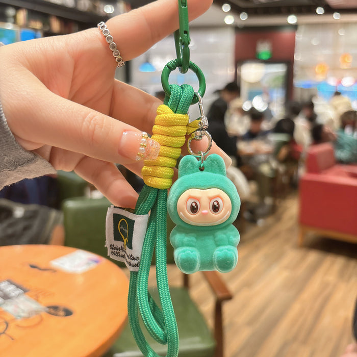 Wholesale Flocking Resin Keychain Cute Hand Rope Doll Pendant Bag Pendant Gift