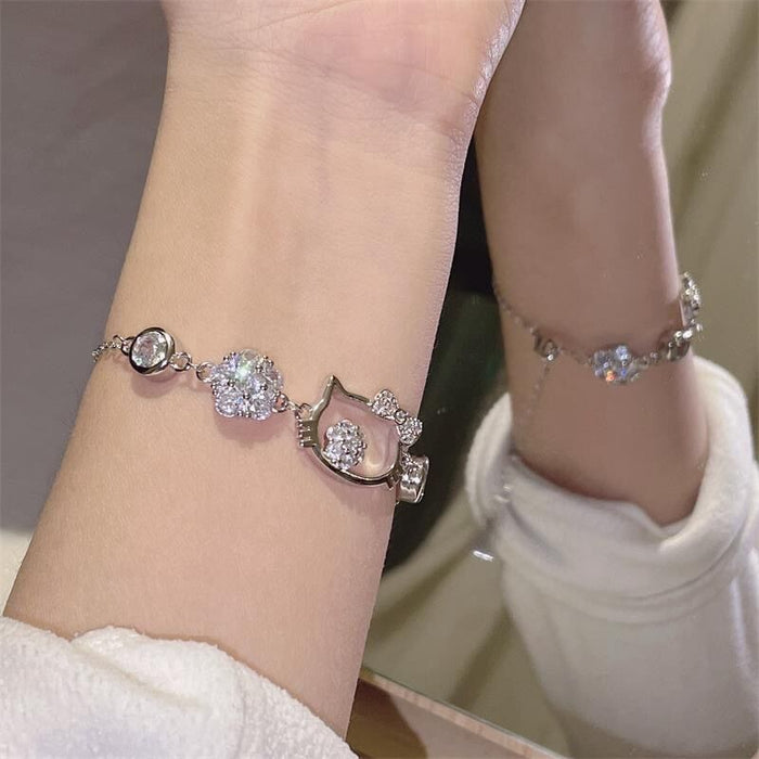 Wholesale Cat Diamond Alloy Bracelet JDC-BT-YiMo007