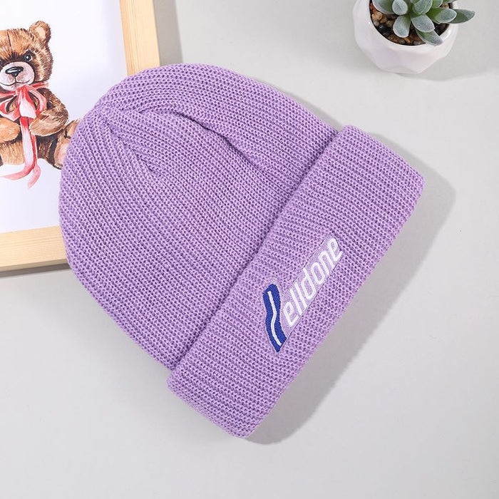 Wholesale Letter Embroidery Solid Color Acrylic Knitted Wool Hat JDC-FH-YBQX005