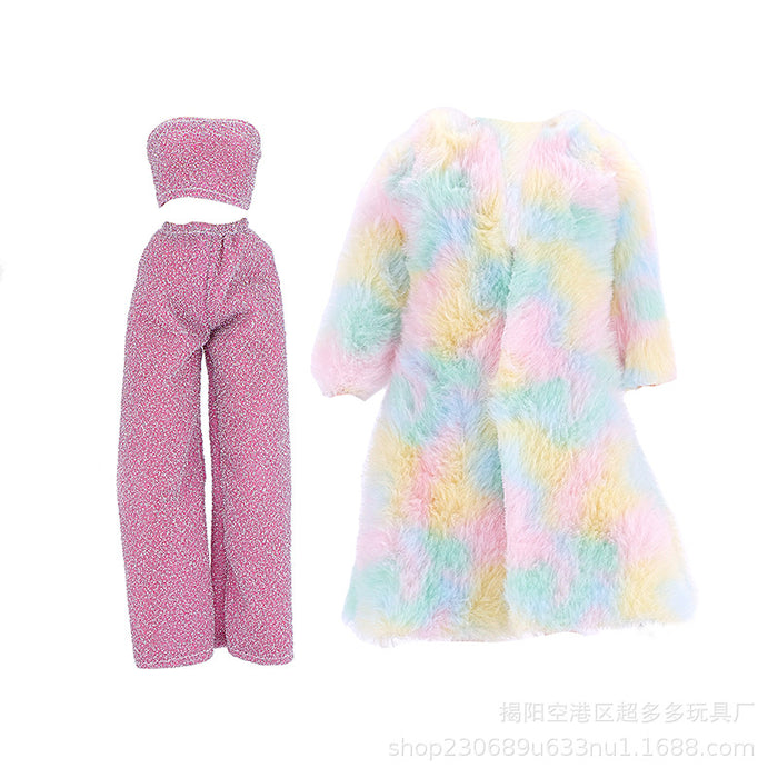 Wholesale 11 inch doll fashion design doll dress a variety of large plush coat