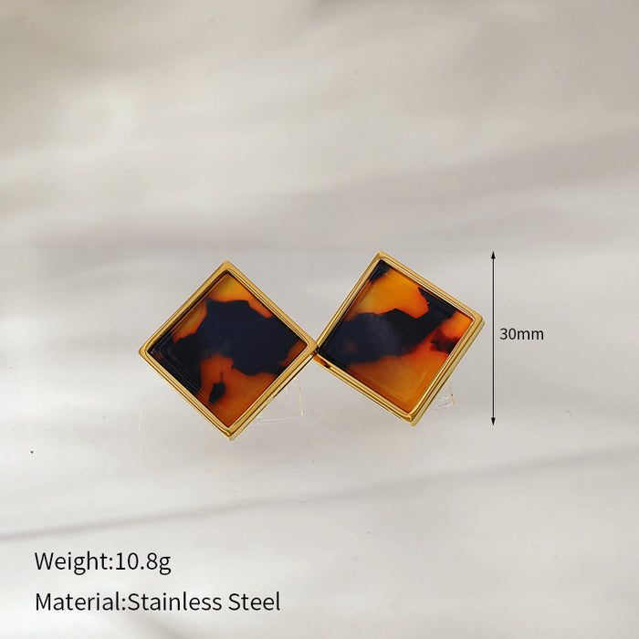 Wholesale  geometric leopard stainless steel earrings