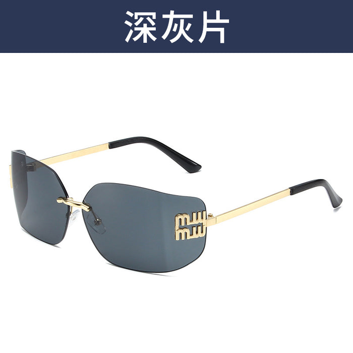 Wholesale Frameless sunglasses, light luxury and high-end retro street photography sunglasses