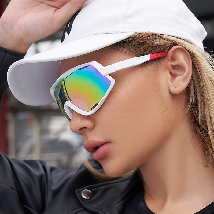 Wholesale  Colorful Sports Riding Glasses Men's Trendy Connected Lens shades Outdoor Sports Sunglasses Women's Advanced Sense