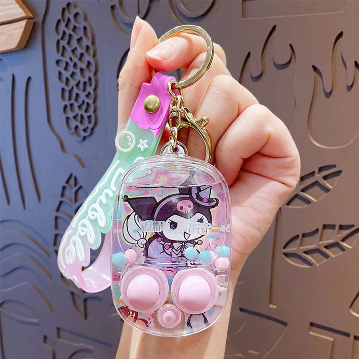 Wholesale Creative decompression game water machine key chain cartoon cute toy student bag pendant