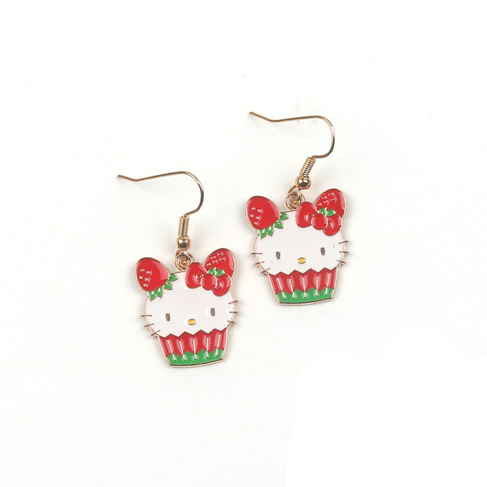 Wholesale Cute Cupcake Cat Earrings