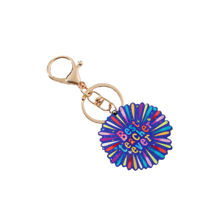 Wholesale Western Style Rainbow Love Wooden Keychain JDC-KC-RongR022