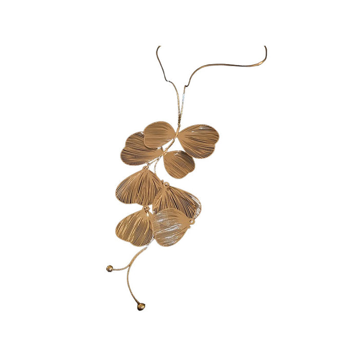 Wholesale Metallic Ginkgo Leaf Flower Necklace Personality Elegant Necklace