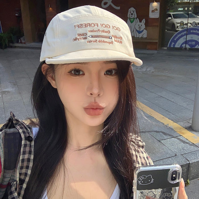 Wholesale Short eave embroidered duck tongue hat, casual and versatile baseball cap